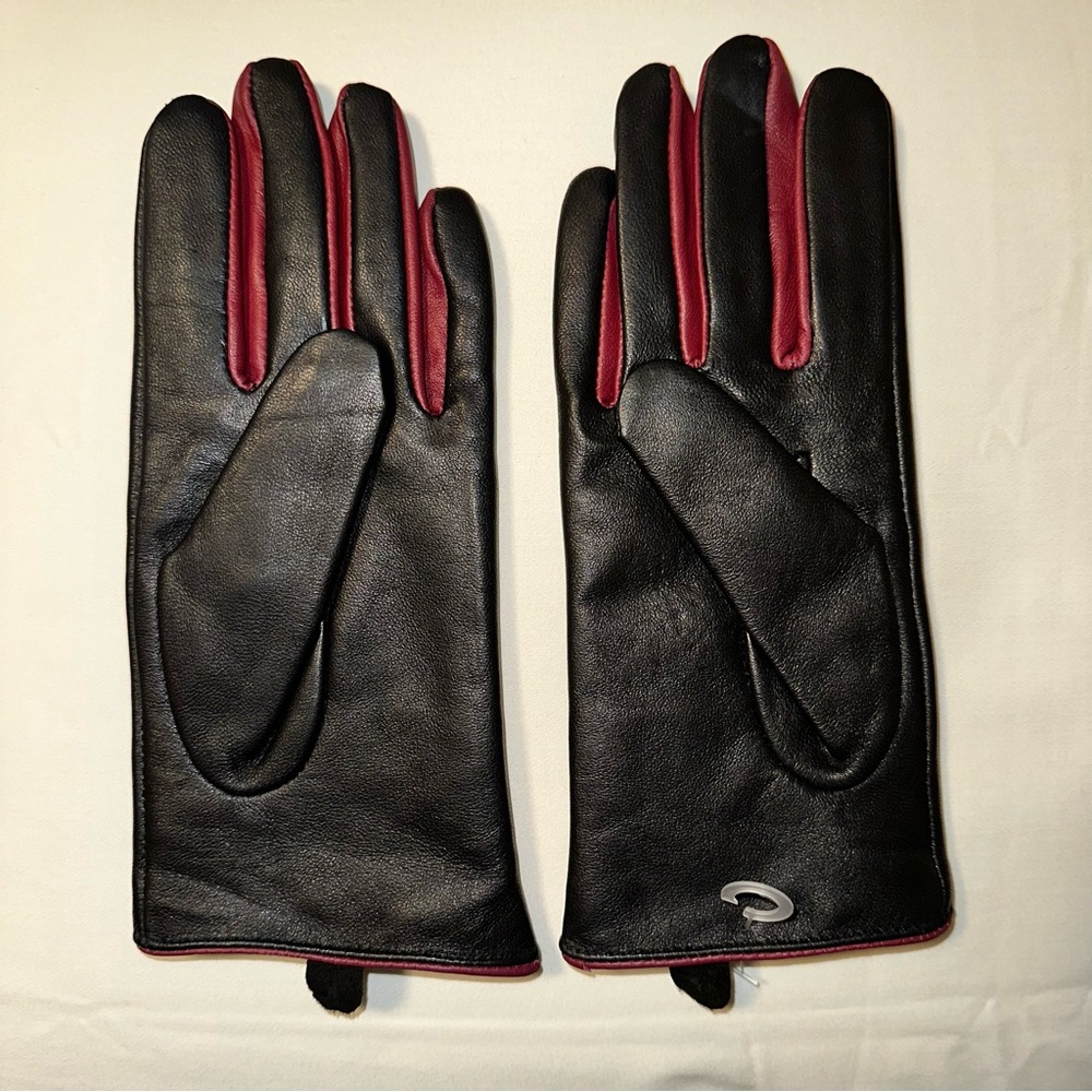 NWOT DKNY 100% genuine leather gloves size S lined with polyester - Picture 4 of 7